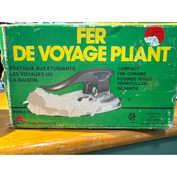 Folding Travel Iron With Heavy Chromium Finish Rigid Lock Handle Compact Design - Picture 7 of 7